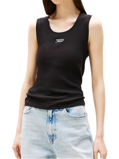 Camotta nera in cotone Tommy Jeans | DW0DW21369BDS